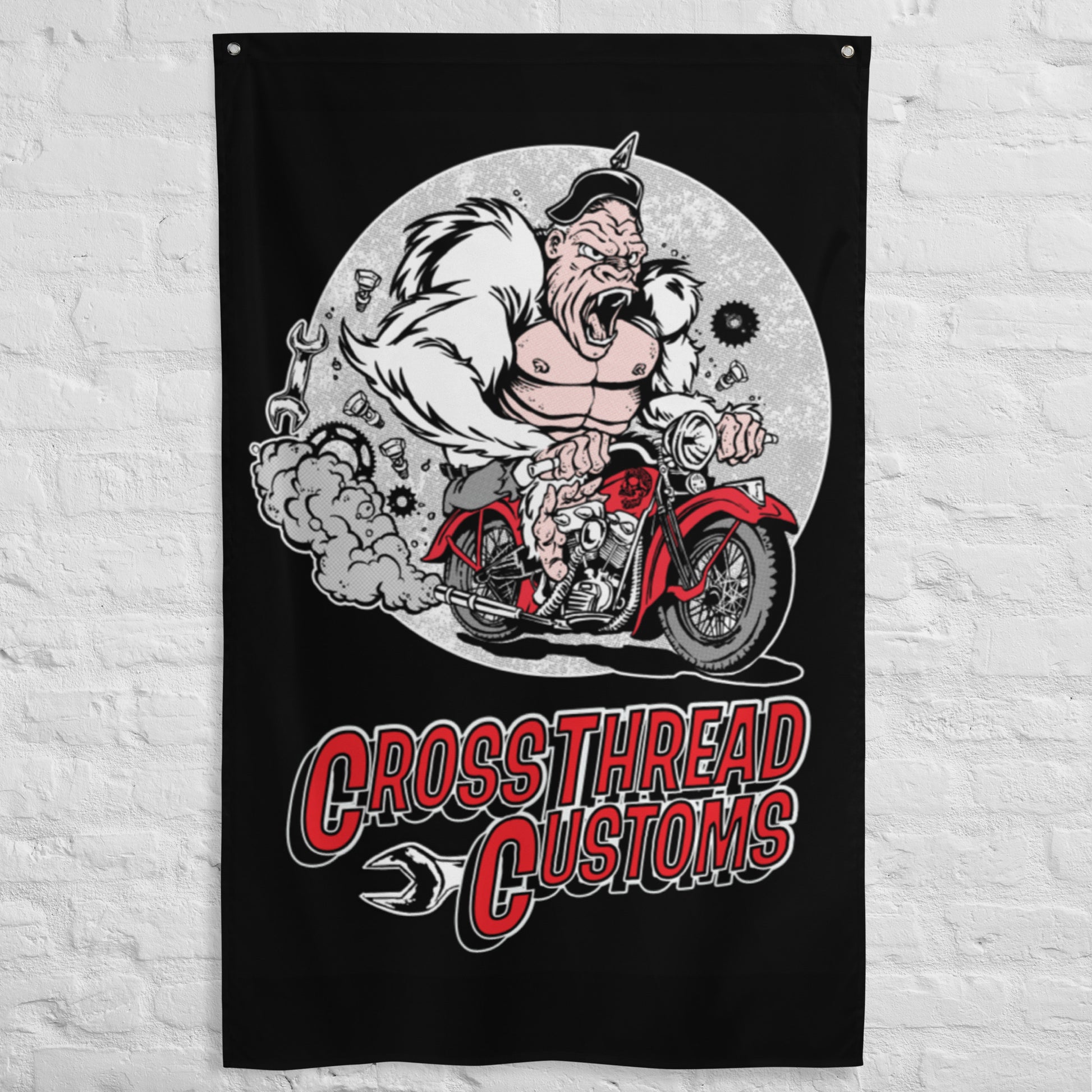 The Great Albino Gorilla riding a Harly Davidson knucklehead!